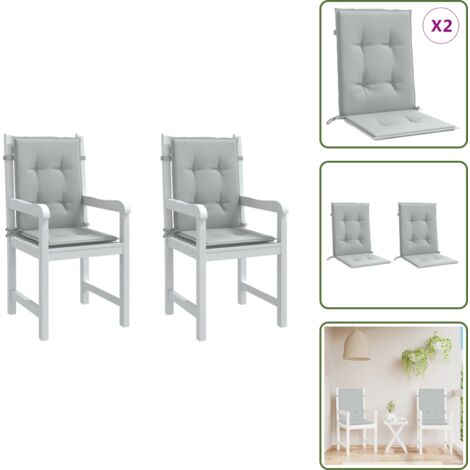 The Living Store Cuscini Sedia Schiena Bassa 4 pz Grigio Mélange 100x50x4 cm - Cuscino per sedia