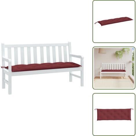The Living Store Cuscino Panca da Giardino Rosso Vino Mélange 150x50x7cm Tessuto - Cuscino da patio