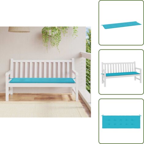 The Living Store Cuscino Panca da Giardino Turchese 150x50x4cm in Tessuto Oxford - Cuscino da patio