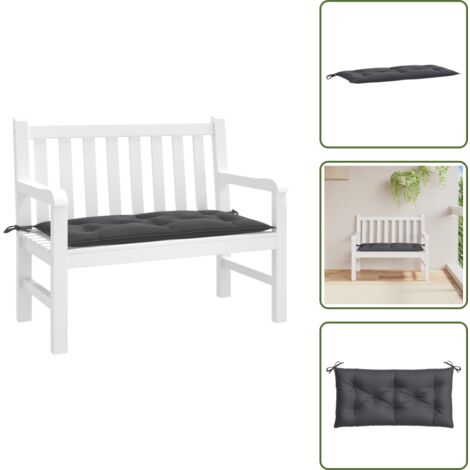 The Living Store Cuscino Panca Giardino Antracite Mélange 100x50x7cm Tessuto - Cuscino da patio