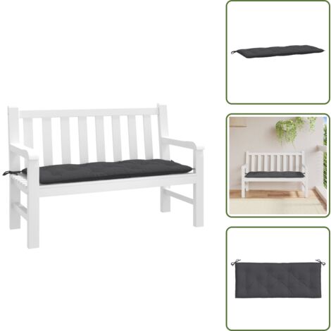 The Living Store Cuscino Panca Giardino Antracite Mélange 120x50x7 cm Tessuto - Cuscino da patio