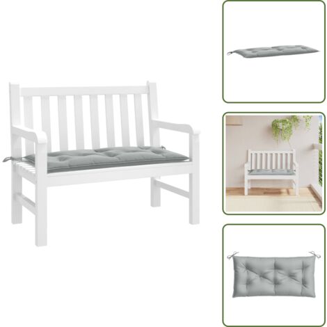 The Living Store Cuscino Panca Giardino Grigio Chiaro Mélange 100x50x7cm Tessuto - Cuscino da patio