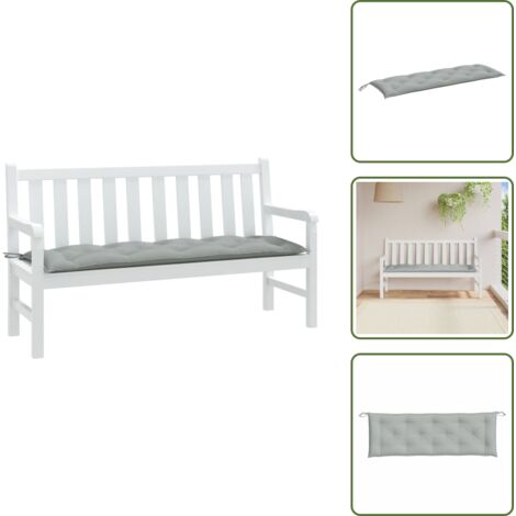 The Living Store Cuscino Panca Giardino Grigio Chiaro Mélange 150x50x7cm Tessuto - Cuscino da patio