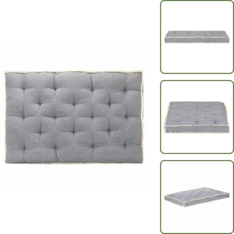 The Living Store Cuscino per Divano in Pallet Antracite 120x80x10 cm - Cuscino in cotone