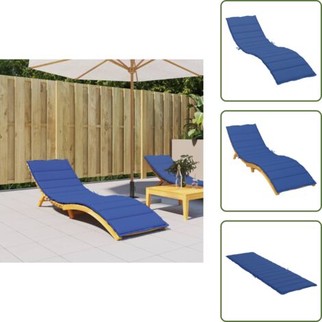 The Living Store Cuscino per Lettino Blu Reale 200x50x3 cm in Tessuto Oxford - Cuscino per lettino