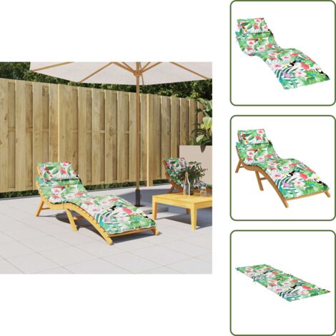 The Living Store Cuscino per Lettino Multicolore in Tessuto Oxford - Cuscino da patio