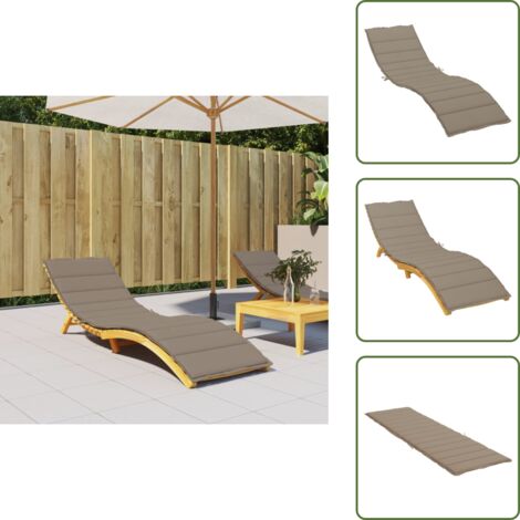 The Living Store Cuscino per Lettino Tortora 200x50x3 cm in Tessuto Oxford - Cuscino per lettino