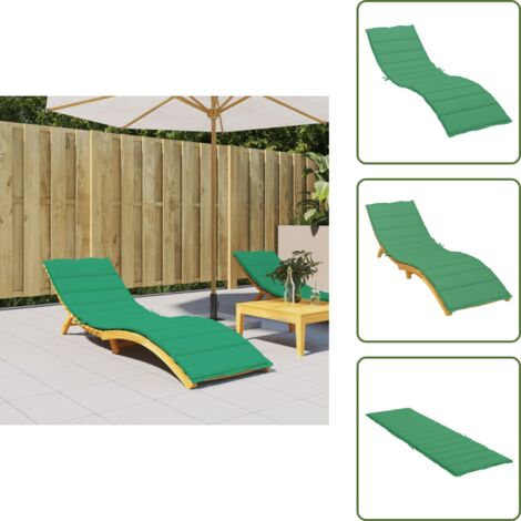 The Living Store Cuscino per Lettino Verde 200x50x3 cm in Tessuto Oxford - Cuscino da giardino