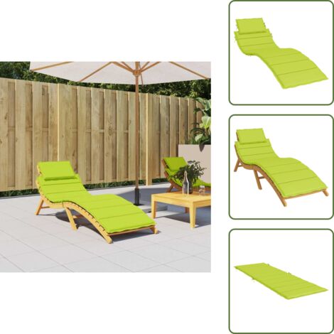The Living Store Cuscino per Lettino Verde Intenso 186x58x4 cm in Tessuto Oxford - Cuscino per esterno