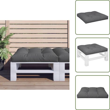 The Living Store Cuscino per Pallet Antracite 70x70x12 cm in Tessuto - Cuscino da giardino
