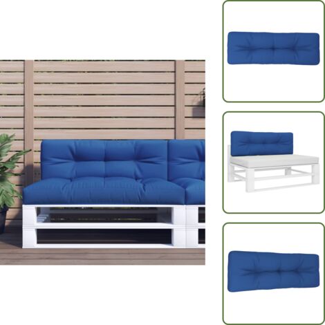 The Living Store Cuscino per Pallet Blu Reale 120x40x12 cm in Tessuto - Cuscino da giardino