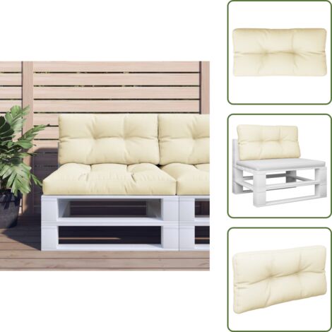 The Living Store Cuscino per Pallet Crema 80x40x12 cm in Tessuto - Cuscino da giardino