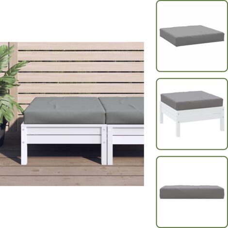 The Living Store Cuscino per Pallet Grigio 60x60x9,5 cm in Tessuto Oxford - Cuscino da giardino