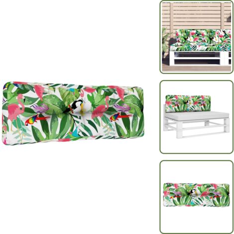 The Living Store Cuscino per Pallet Multicolore 120x40x12 cm Tessuto - Cuscino da giardino