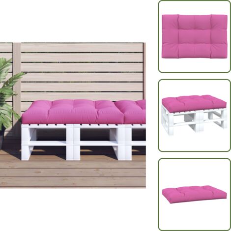 The Living Store Cuscino per Pallet Rosa 120x80x12 cm in Tessuto - Cuscino da giardino