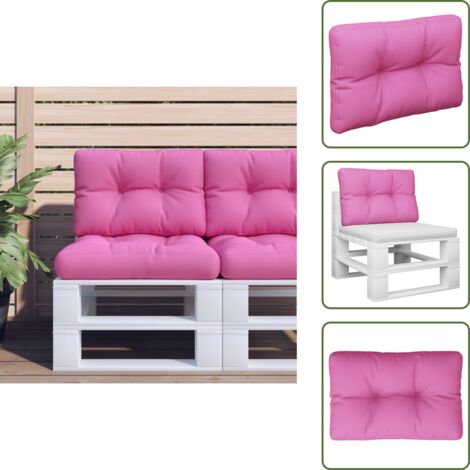 The Living Store Cuscino per Pallet Rosa 50x40x12 cm Tessuto - Cuscino per giardino