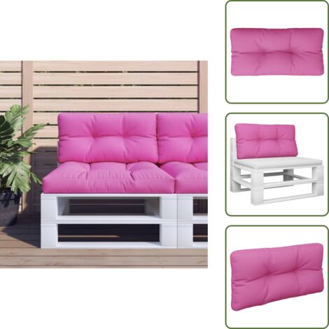 The Living Store Cuscino per Pallet Rosa 80x40x12 cm in Tessuto - Cuscino da giardino