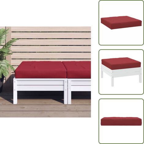 The Living Store Cuscino per Pallet Rosso Vino 60x60x9,5 cm in Tessuto Oxford - Cuscino da giardino