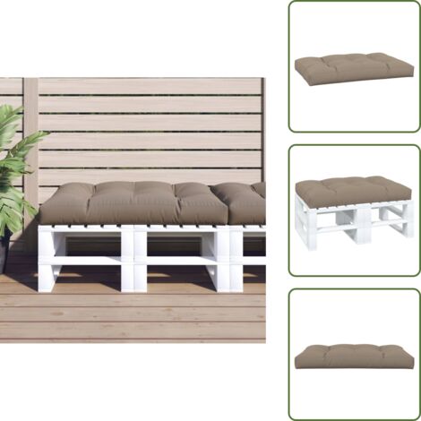 The Living Store Cuscino per Pallet Tortora 120x80x12 cm in Tessuto - Cuscino da Giardino