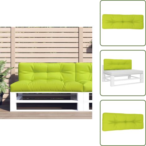 The Living Store Cuscino per Pallet Verde Brillante 120x40x12 cm in Tessuto - Cuscino per giardino