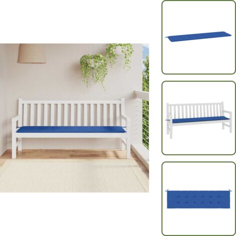 The Living Store Cuscino per Panca Blu Reale 180x50x3 cm in Tessuto Oxford - Cuscino per panca