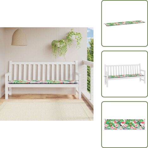 The Living Store Cuscino per Panca da Giardino Multicolore 200x50x4cm in Tessuto - Cuscino per panca