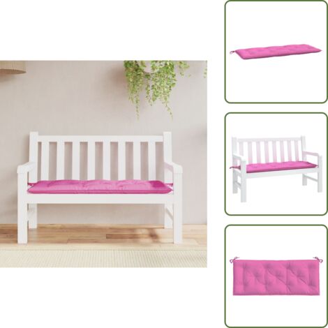 The Living Store Cuscino per Panca da Giardino Rosa 120x50x7 cm in Tessuto - Cuscino per panca