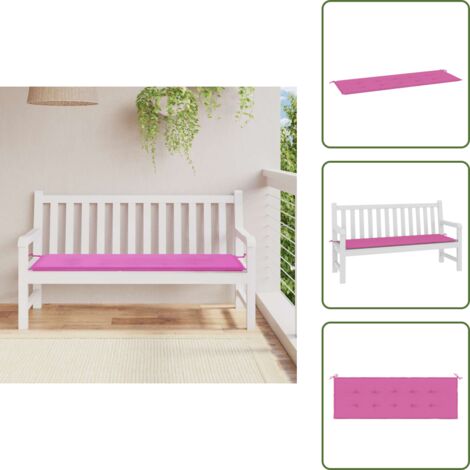 The Living Store Cuscino per Panca da Giardino Rosa 150x50x4cm in Tessuto Oxford - Cuscino per panca