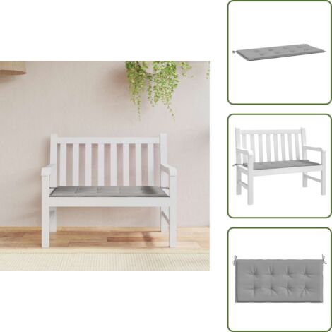 The Living Store Cuscino per Panca Grigia 120x50x4 cm in Tessuto Oxford - Cuscino da giardino