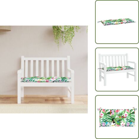 The Living Store Cuscino per Panca Multicolore 100x50x7 cm Tessuto Oxford - Cuscino per panca