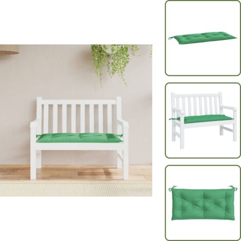 The Living Store Cuscino per Panca Verde 110x50x7 cm in Tessuto Oxford - Cuscino da giardino