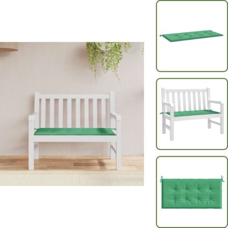 The Living Store Cuscino per Panca Verde 120x50x4 cm in Tessuto Oxford - Cuscino da giardino