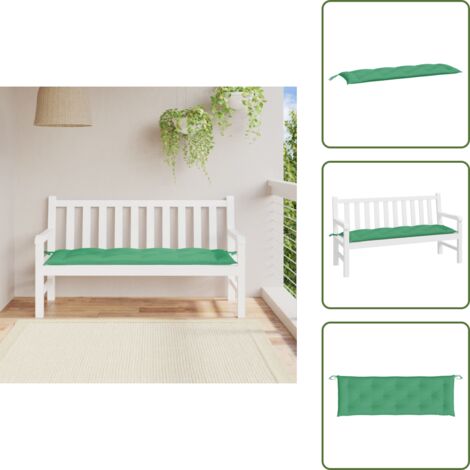 The Living Store Cuscino per Panca Verde 150x50x7 cm in Tessuto Oxford - Cuscino da giardino