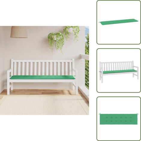 The Living Store Cuscino per Panca Verde 180x50x3 cm in Tessuto Oxford - Cuscino da giardino