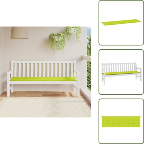 The Living Store Cuscino per Panca Verde Brillante 180x50x3 cm in Tessuto Oxford - Cuscino da giardino