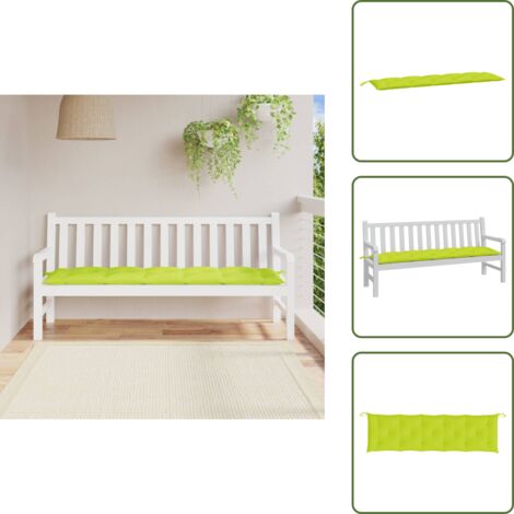 The Living Store Cuscino per Panca Verde Brillante 180x50x7 cm in Tessuto Oxford - Cuscino da giardino