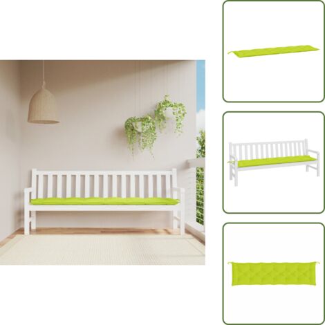 The Living Store Cuscino per Panca Verde Intenso 200x50x7 cm in Tessuto Oxford - Cuscino per panca
