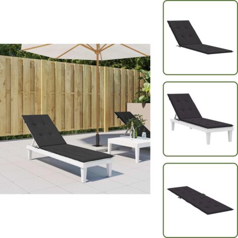 The Living Store Cuscino per Sdraio Nero (75+105)x50x4 cm - Cuscino per patio