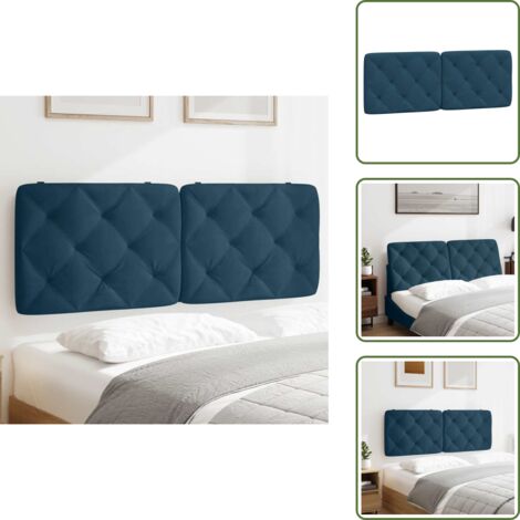 The Living Store Cuscino Testiera Blu 120 cm in Velluto - Cuscino in velluto