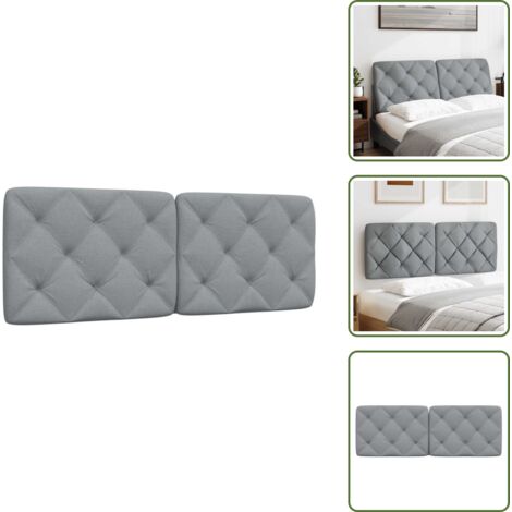 The Living Store Cuscino Testiera Grigio Chiaro 120 cm in Tessuto - Cuscino per testiera