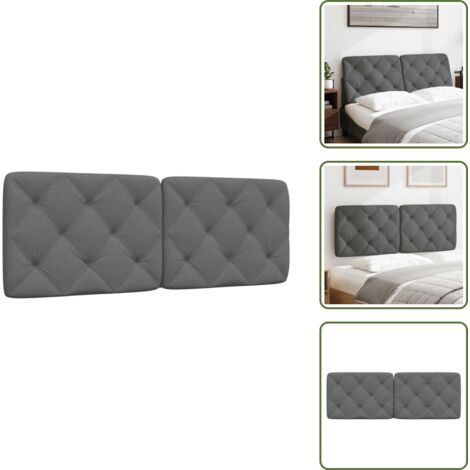 The Living Store Cuscino Testiera Grigio Scuro 120 cm in Tessuto - Cuscino per testiera