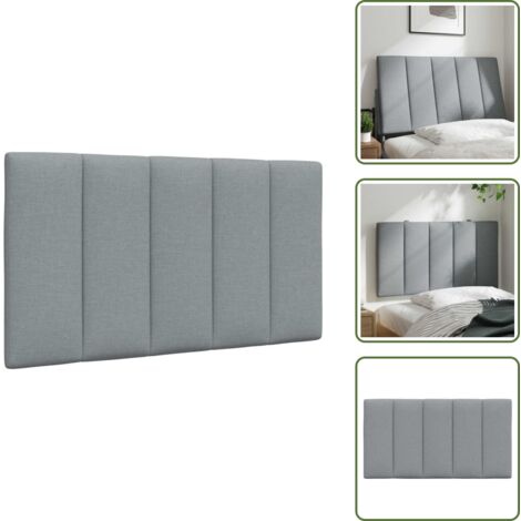 The Living Store Cuscino Testiera Hanko Grigio Chiaro 80 cm in Tessuto - Cuscino per testiera