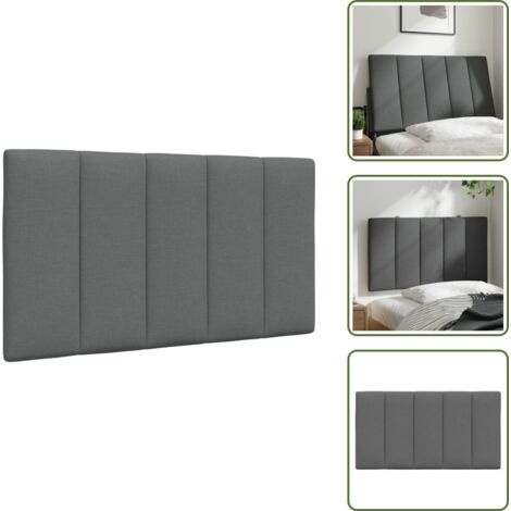 The Living Store Cuscino Testiera Hanko Grigio Scuro 80 cm in Tessuto - Cuscino per testa