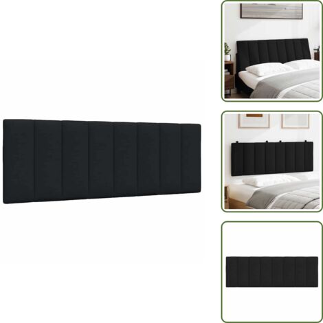 The Living Store Cuscino Testiera Hanko Nero 120 cm in Tessuto - Cuscino per testiera