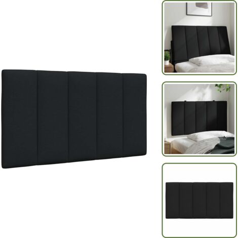 The Living Store Cuscino Testiera Hanko Nero 80 cm in Tessuto - Cuscino per testiera