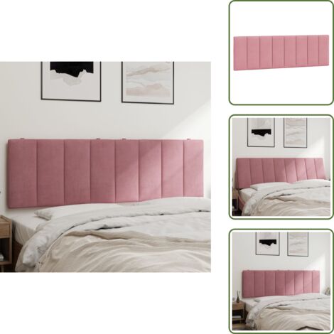 The Living Store Cuscino Testiera Hanko Rosa 160 cm in Velluto - Cuscino per testa
