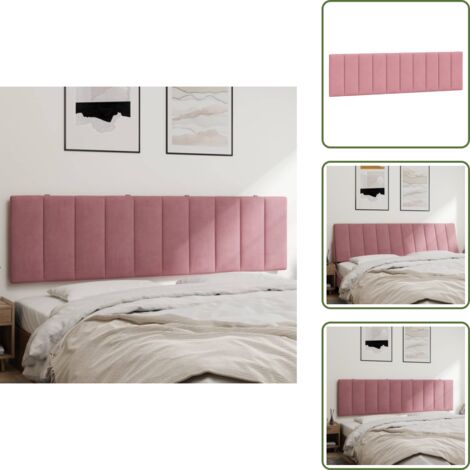 The Living Store Cuscino Testiera Hanko Rosa 180 cm in Velluto - Cuscino per testiera