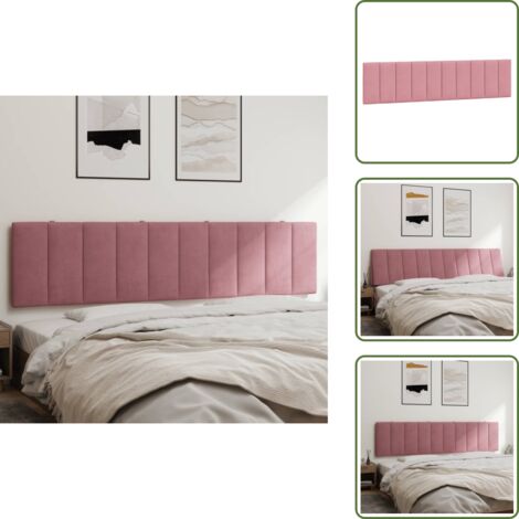 The Living Store Cuscino Testiera Hanko Rosa 200 cm in Velluto - Cuscino in velluto
