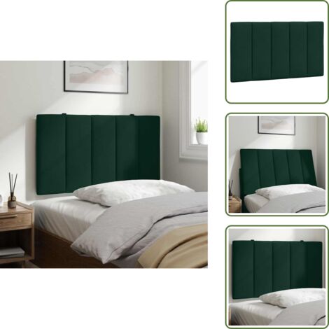 The Living Store Cuscino Testiera Hanko Verde Scuro 80 cm in Velluto - Cuscino per testiera