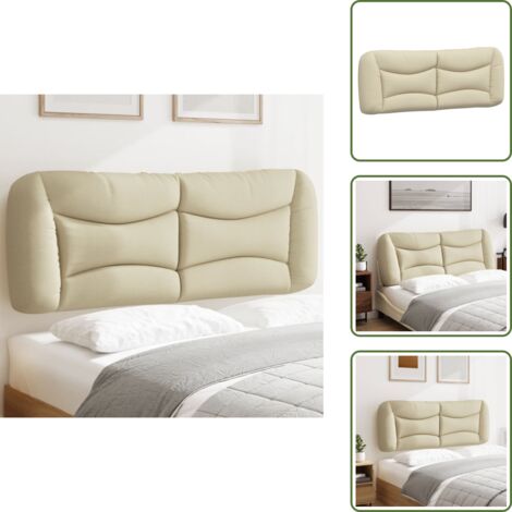 The Living Store Cuscino Testiera Hvar Crema 120 cm in Tessuto - Cuscino per testiera